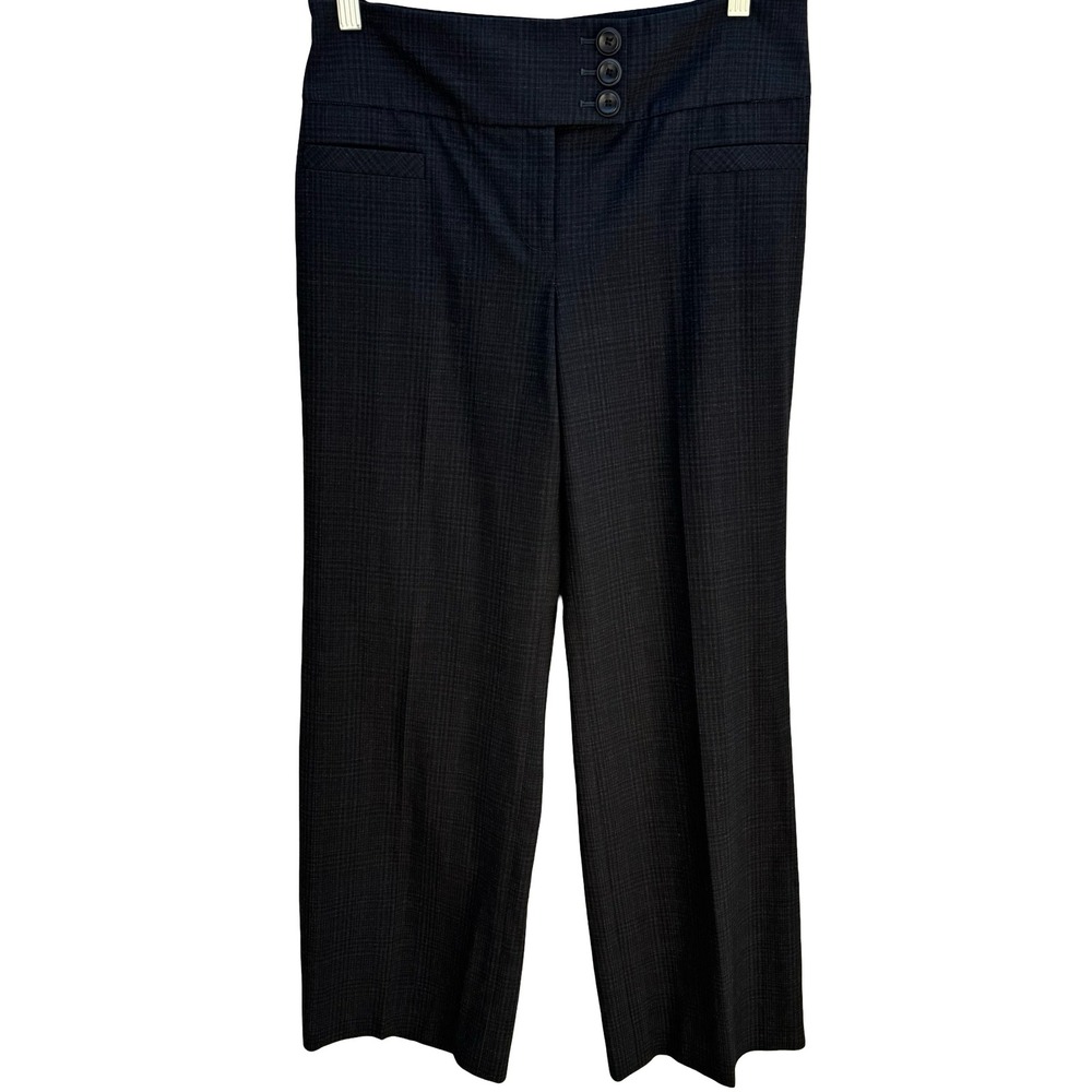 Nordstrom Minimalist Wide Leg Plaid Dress Pants Twee Mod Professional Womens 10